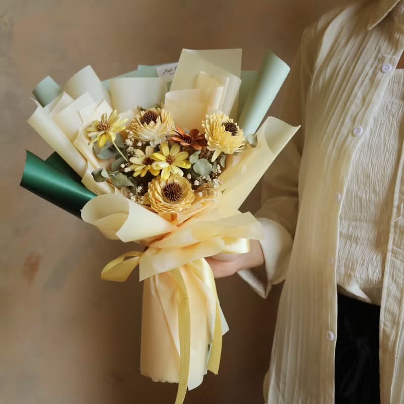 【遇見恆久】十二朵向日葵款 中型乾燥花束