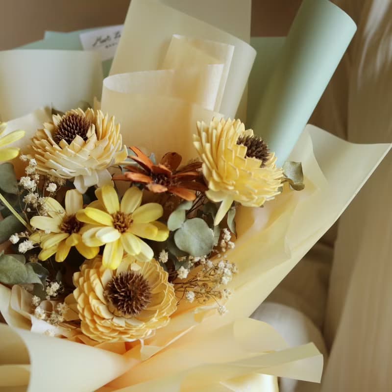 【遇見恆久】十二朵向日葵款 中型乾燥花束
