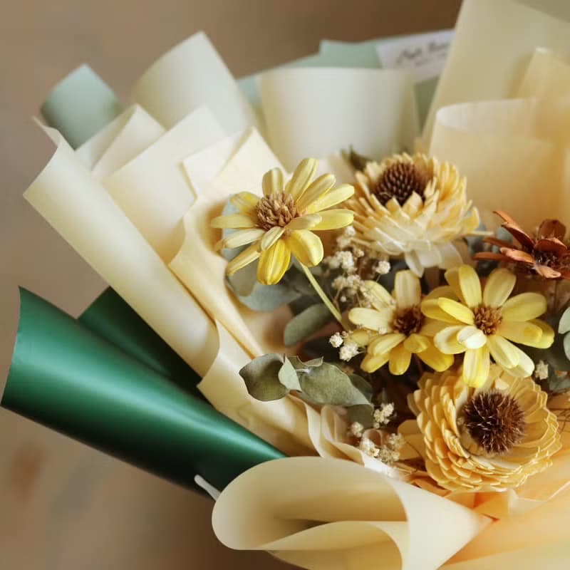 【遇見恆久】十二朵向日葵款 中型乾燥花束