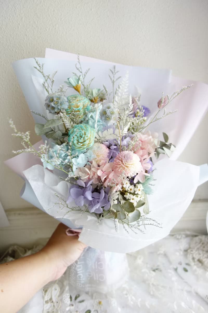 夢幻雪紡花束/韓式花束/畢業花束/生日/情人節/求婚花束