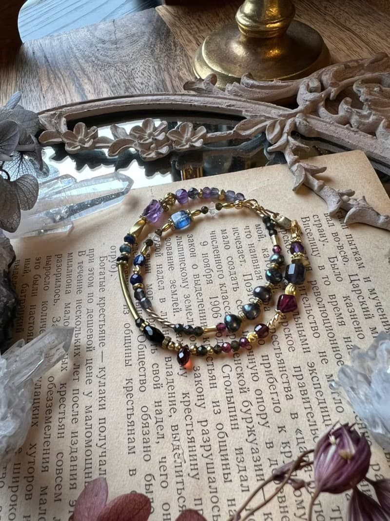 -女巫儀式-天然水晶手鏈/黃銅手鍊