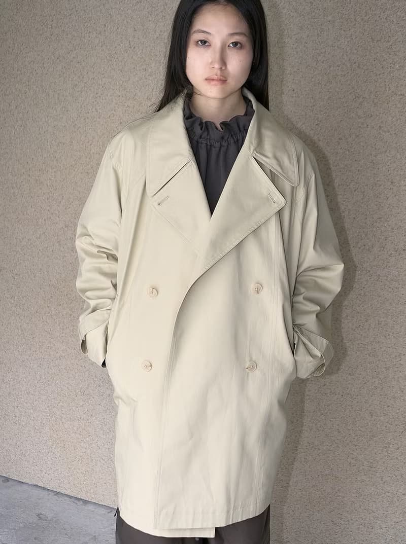 日系復古 低腰繫帶中長款風衣外套
