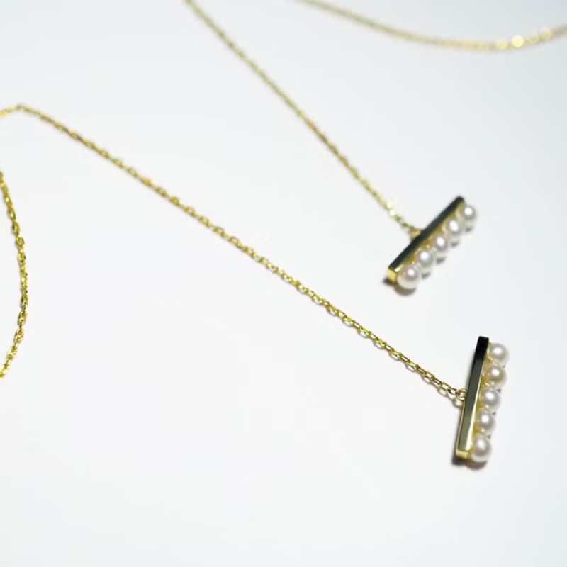 【平衡系列】原創18K金 珍珠耳飾耳線 原創ins風單只高級感