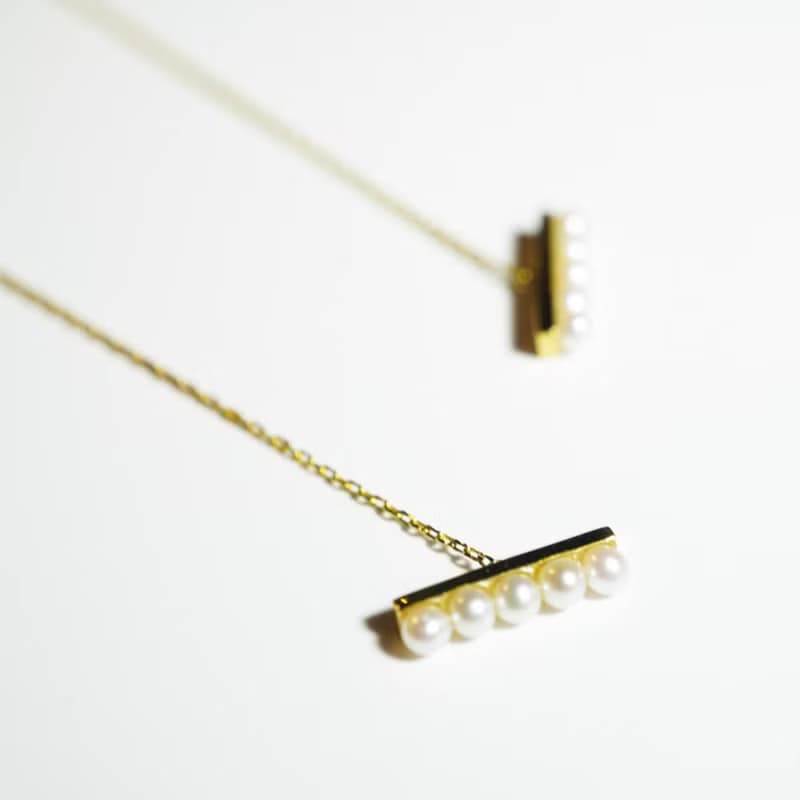 【平衡系列】原創18K金 珍珠耳飾耳線 原創ins風單只高級感