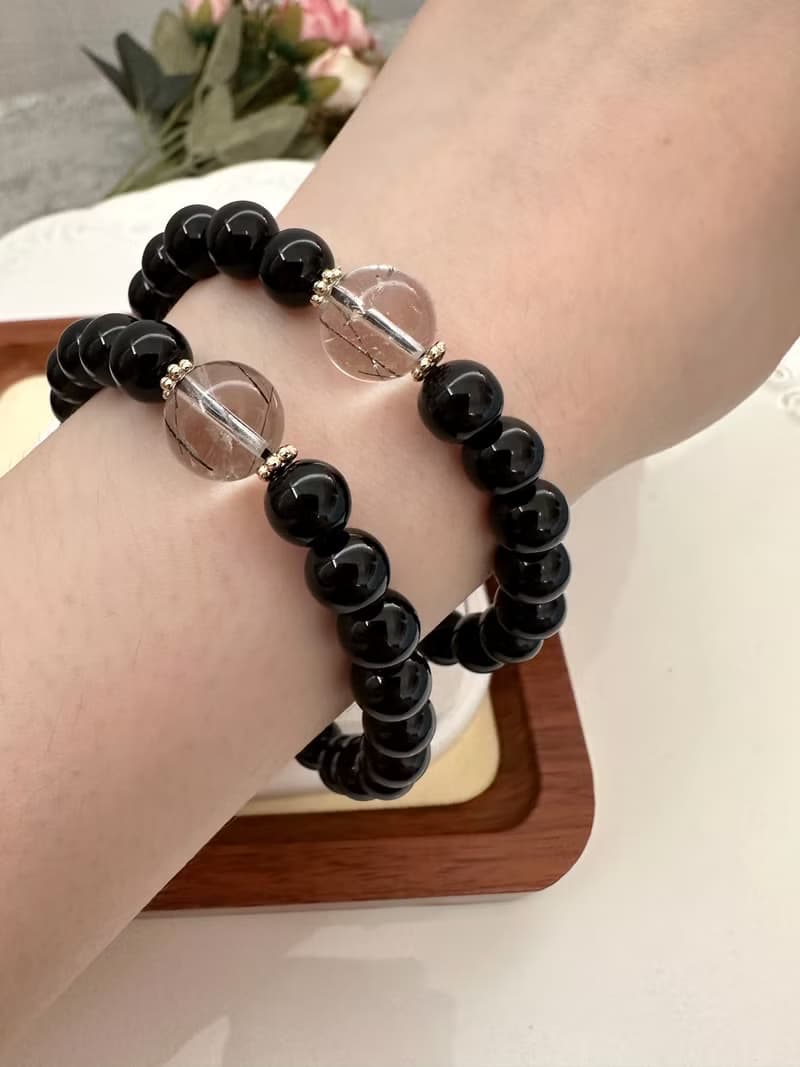 心忱-透體大顆黑髮晶 黑曜石 穩定自身能量 抵擋負面壞東西