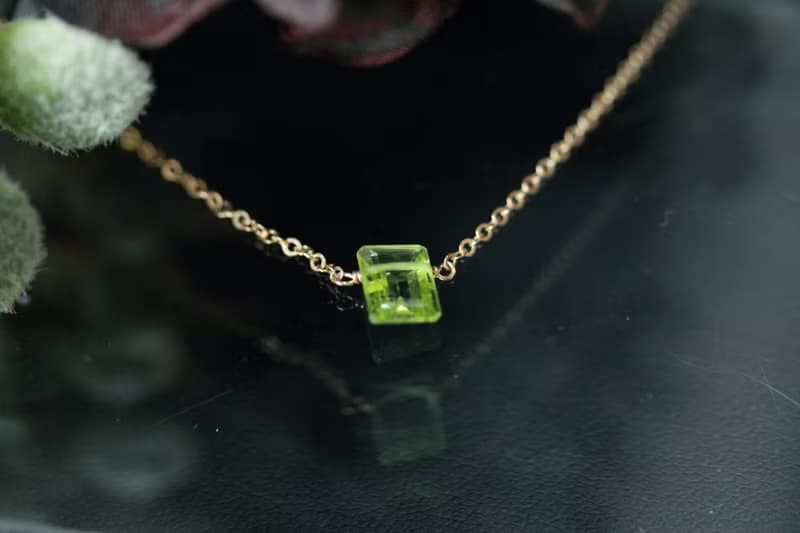 ペリドットのジュエルネックレス 14kgf / Peridot Gemstone Necklace 14kgf
