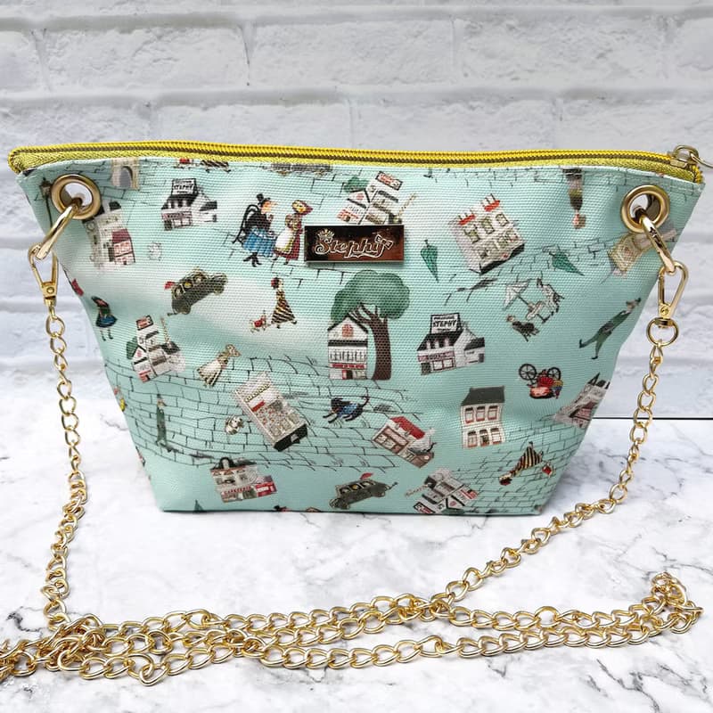 買2送1【小鎮風情】可調節長短鏈條帆布手拿包/餃子包 | 母親節禮