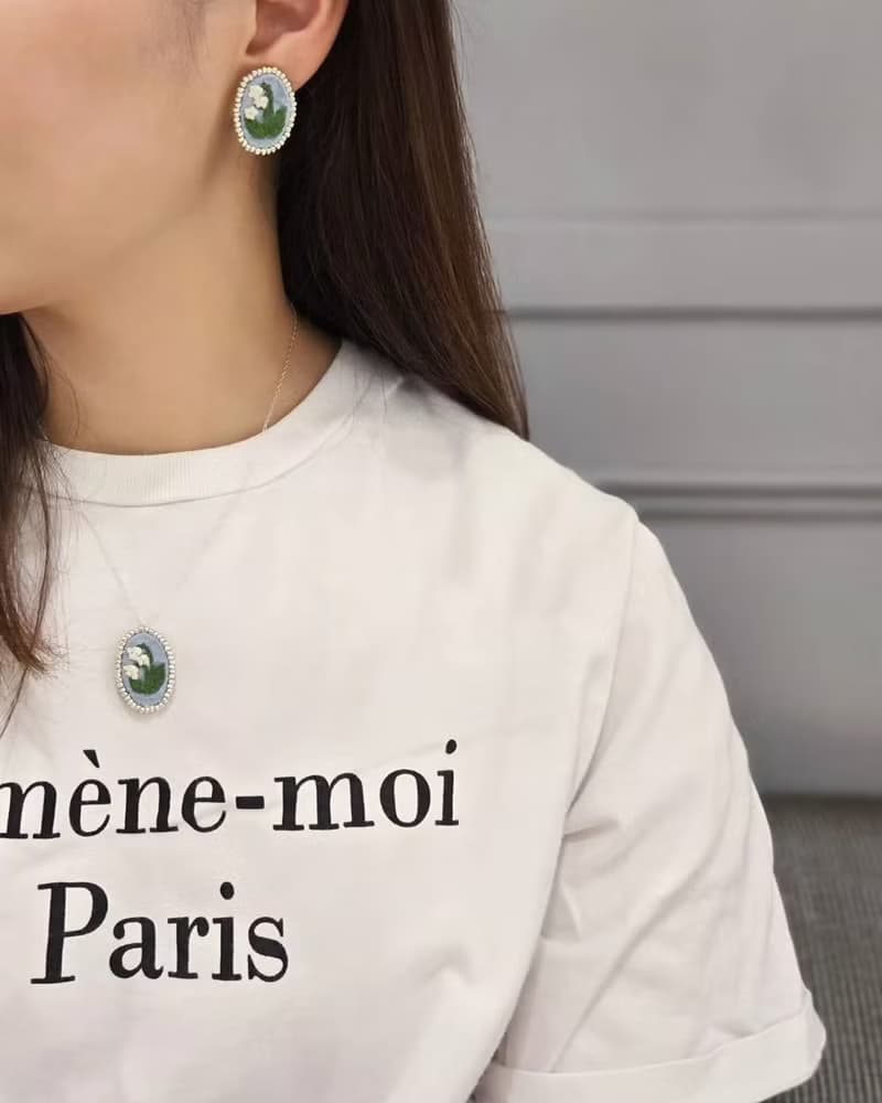 幸福玲蘭 - 銀珠刺繡項鍊