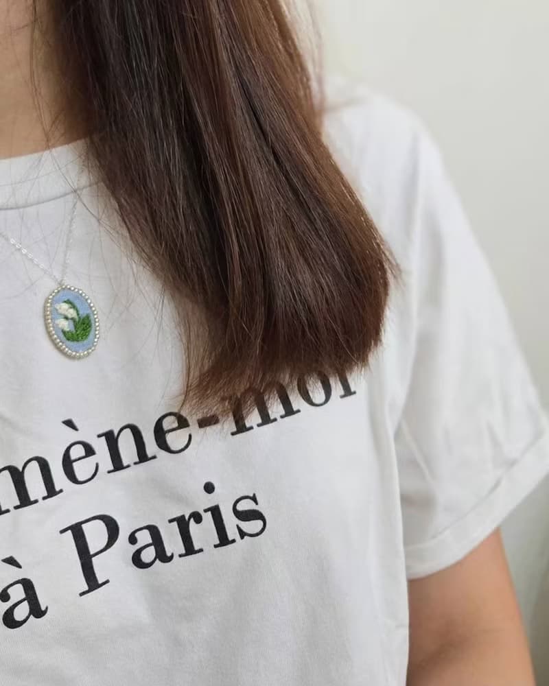 幸福玲蘭 - 銀珠刺繡項鍊
