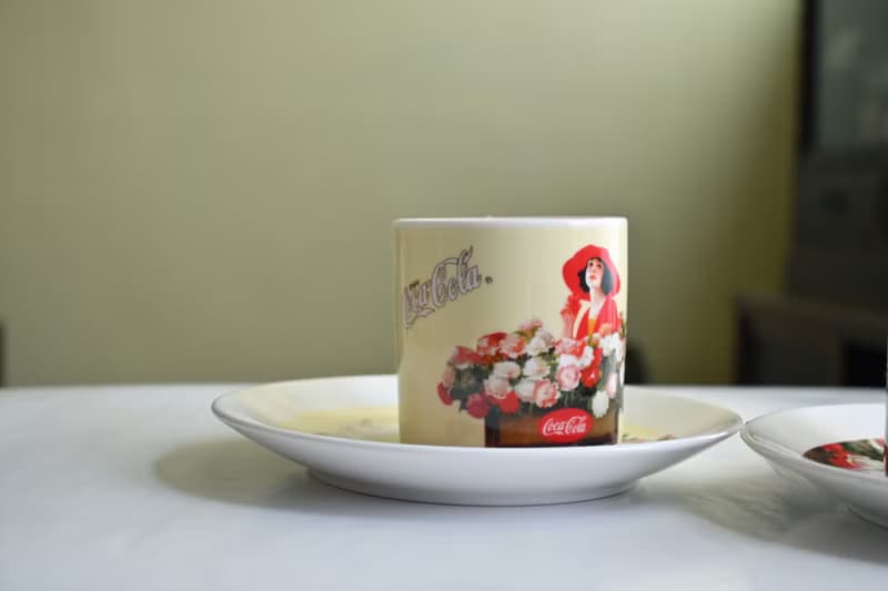早期可口可樂陶瓷咖啡杯盤組