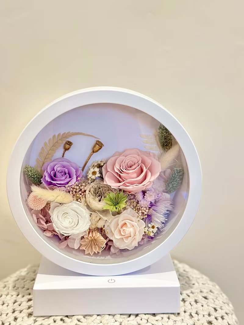 美好花園 永生花三段觸控氛圍燈/桌燈/檯燈