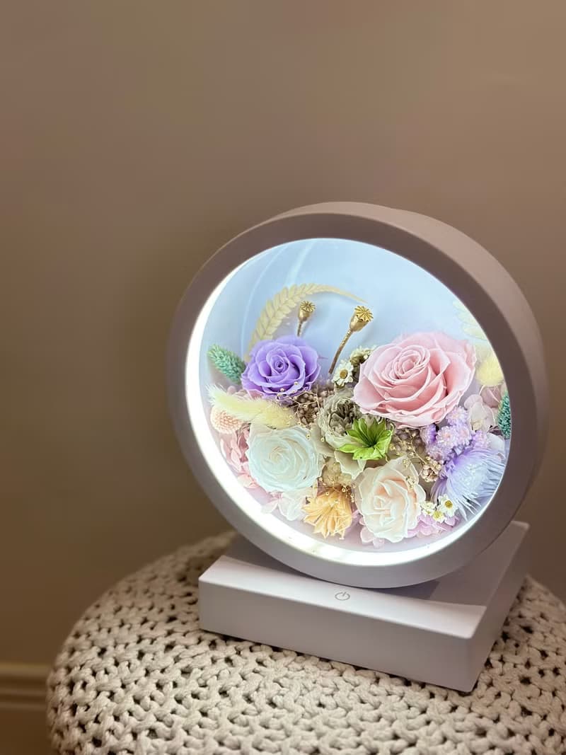美好花園 永生花三段觸控氛圍燈/桌燈/檯燈