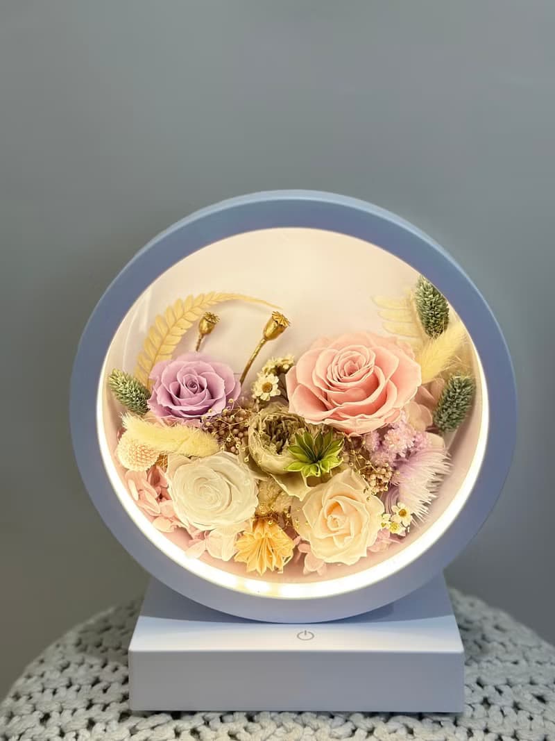 美好花園 永生花三段觸控氛圍燈/桌燈/檯燈