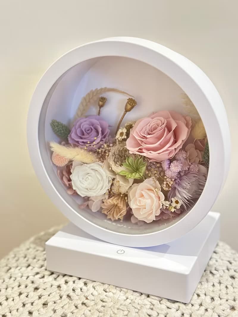 美好花園 永生花三段觸控氛圍燈/桌燈/檯燈