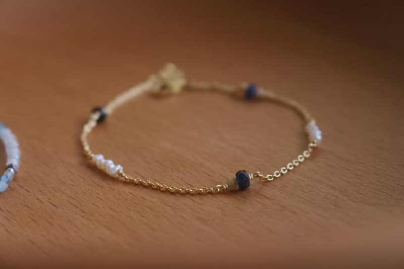 手鍊 藍寶石 珍珠 天然石 - 傾訴 -
