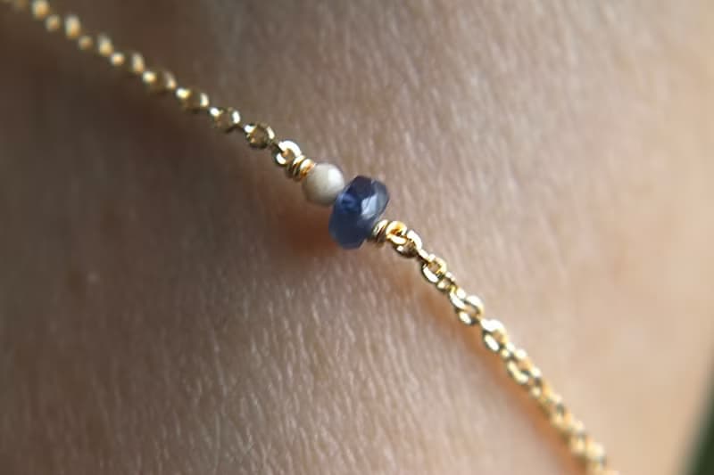 手鍊 藍寶石 珍珠 天然石 - 傾訴 -