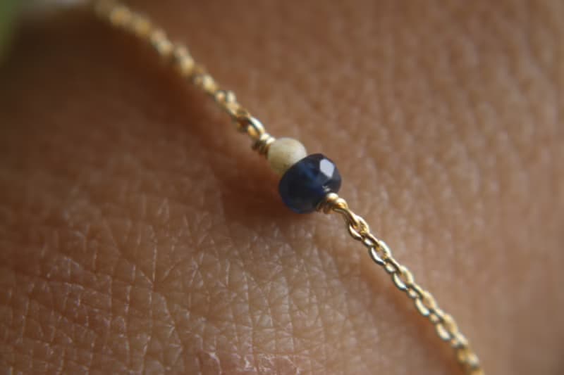 手鍊 藍寶石 珍珠 天然石 - 傾訴 -