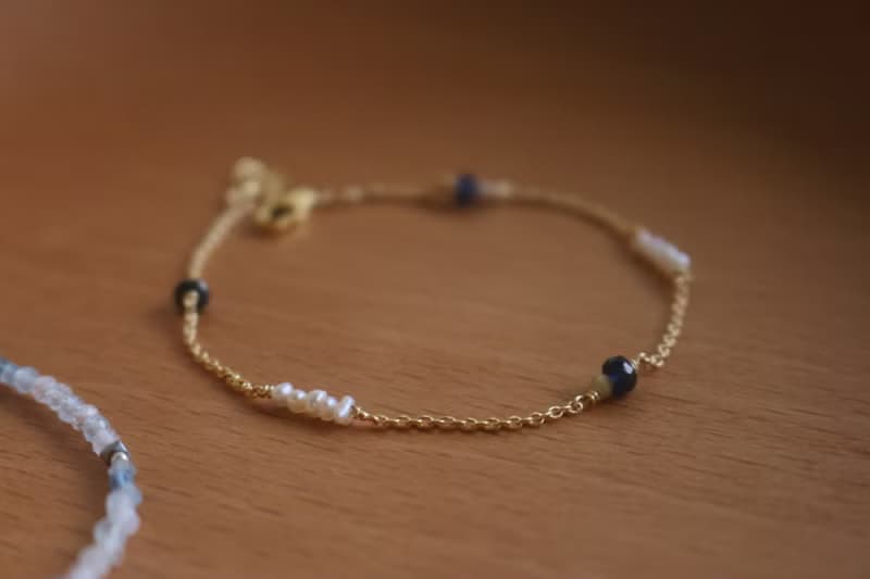 手鍊 藍寶石 珍珠 天然石 - 傾訴 -