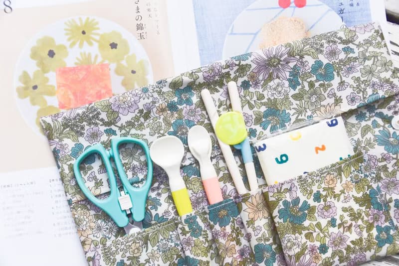 典藏花卉/英國防水布 寶寶餐具收納袋