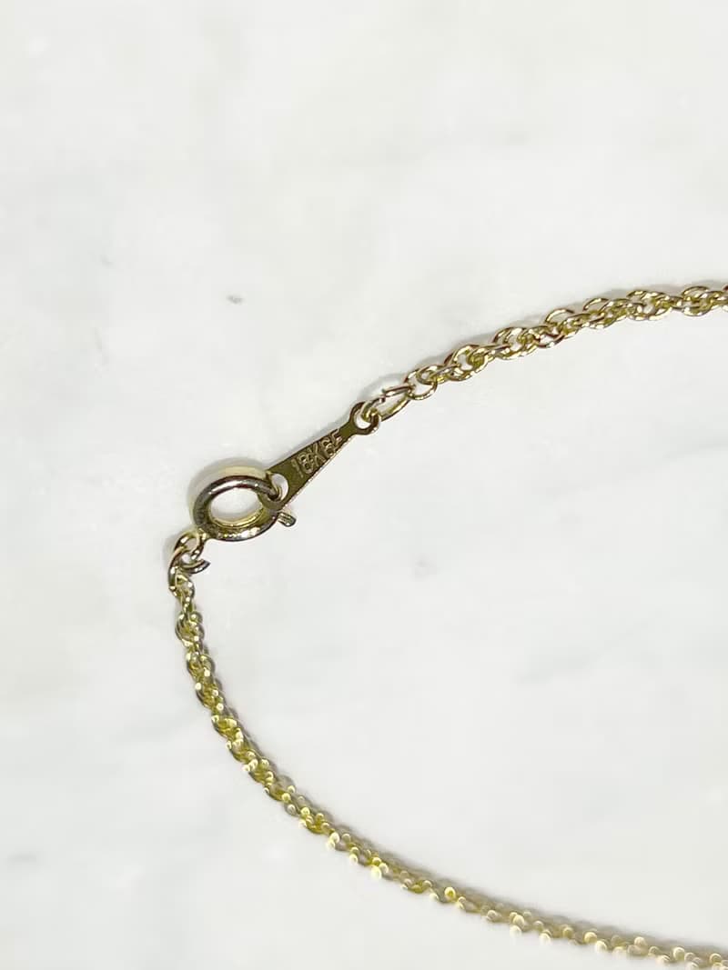 Celine 18K金環形珍珠吊墜中古頸鏈項鏈 原裝盒 情人節禮物