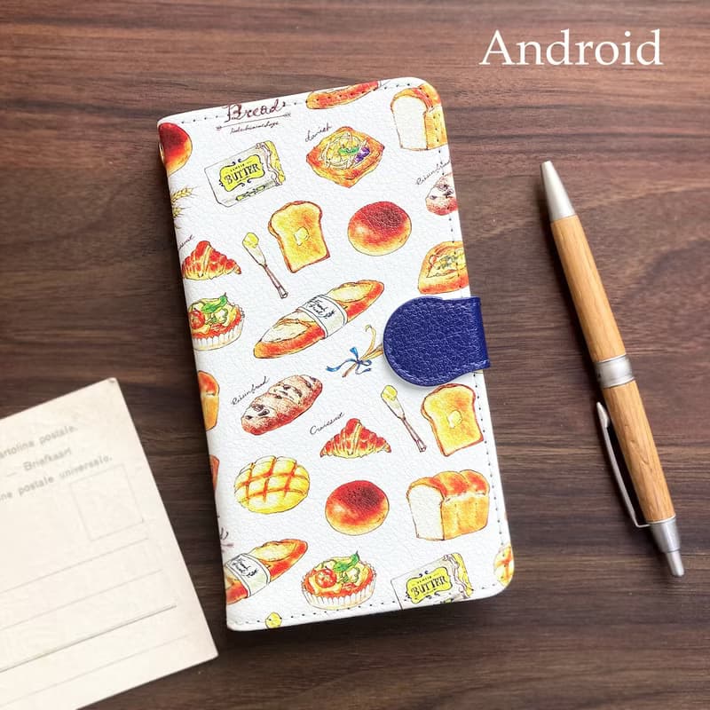 Bread手帳型スマホケース　iPhone　Android各種　パン