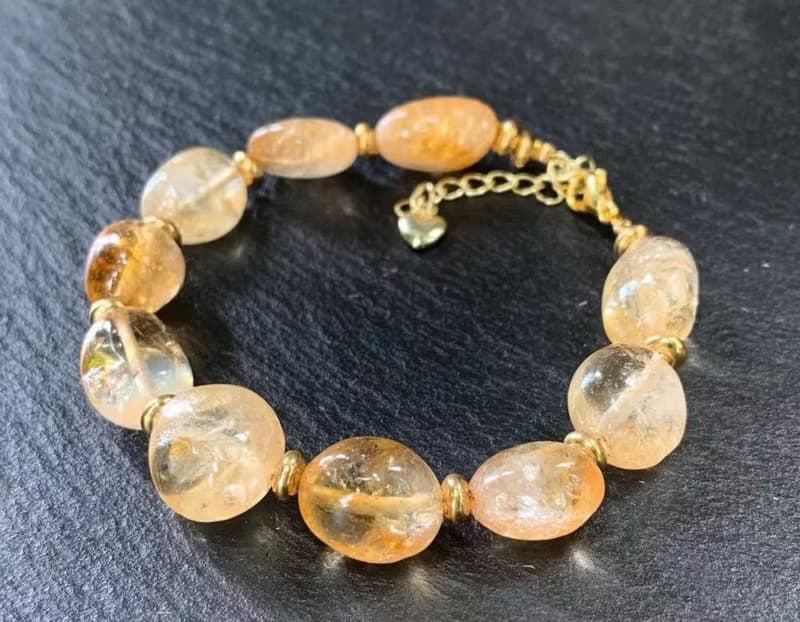Citrine Bracelet, Natural Citrine Bracelet, Handmade Bracelet