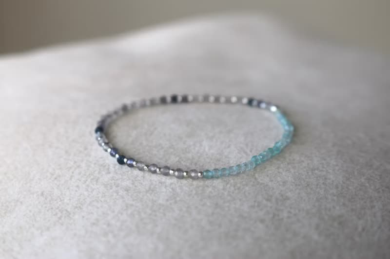 手環 磷灰石 藍寶石 天然石 - 漸入佳境 -