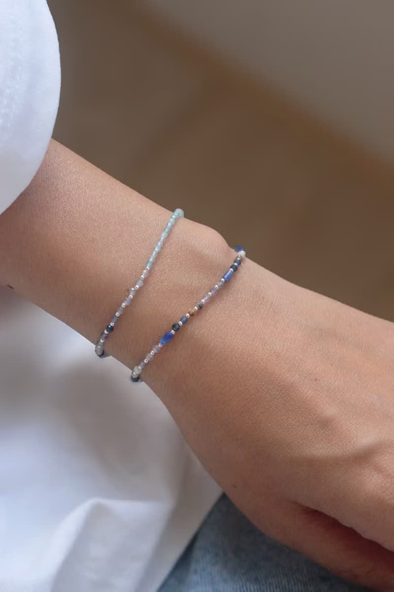 手環 磷灰石 藍寶石 天然石 - 漸入佳境 -