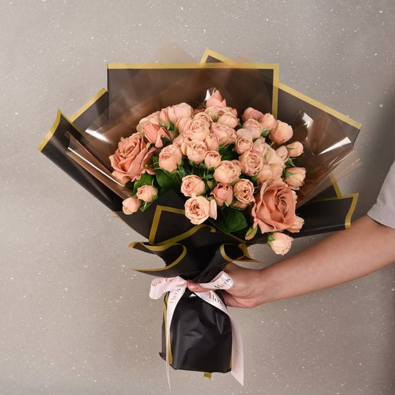 仿真暮粉頌歌 Rosé Nocturne花束花瓶組 Meric Garden