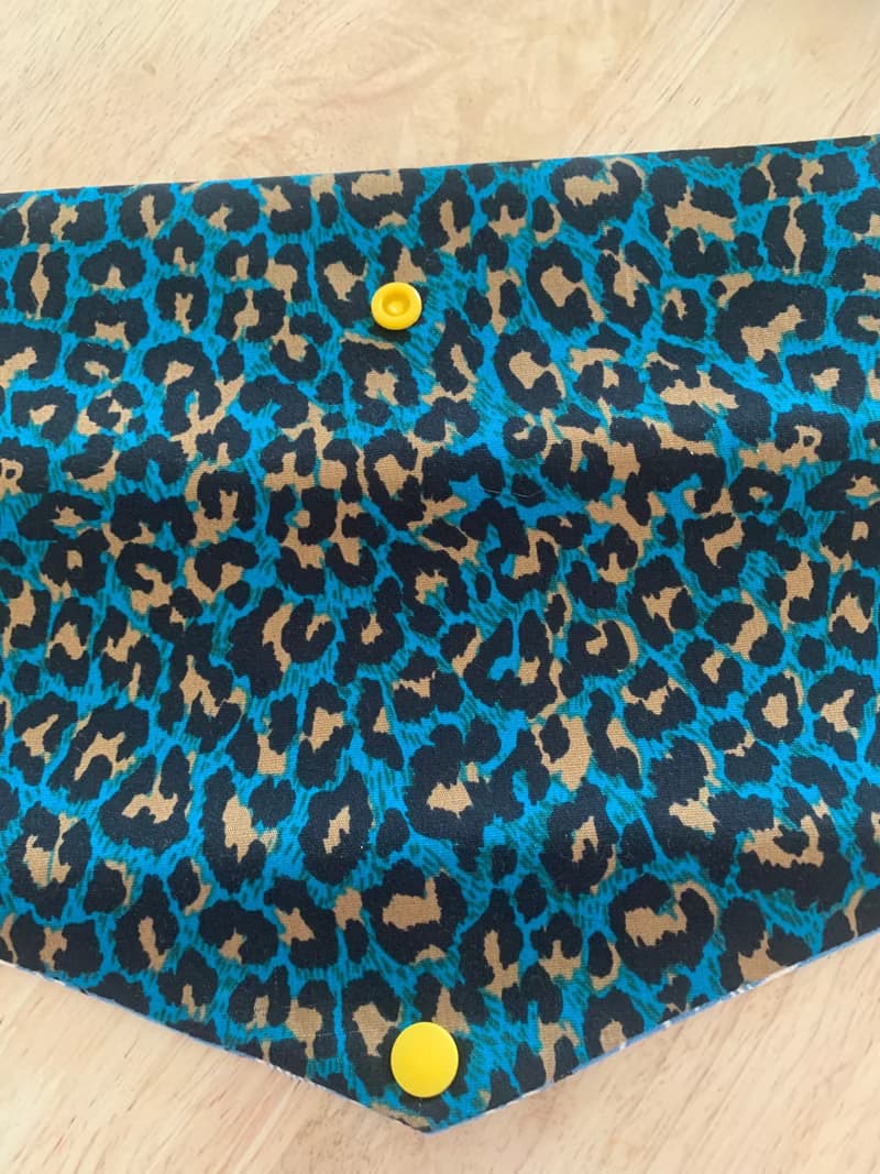 文青風環保純棉筷袋 神秘豹紋 質感湖水藍  日本 潮物 收納 手作