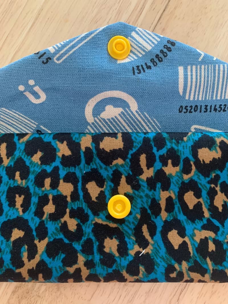 文青風環保純棉筷袋 神秘豹紋 質感湖水藍  日本 潮物 收納 手作