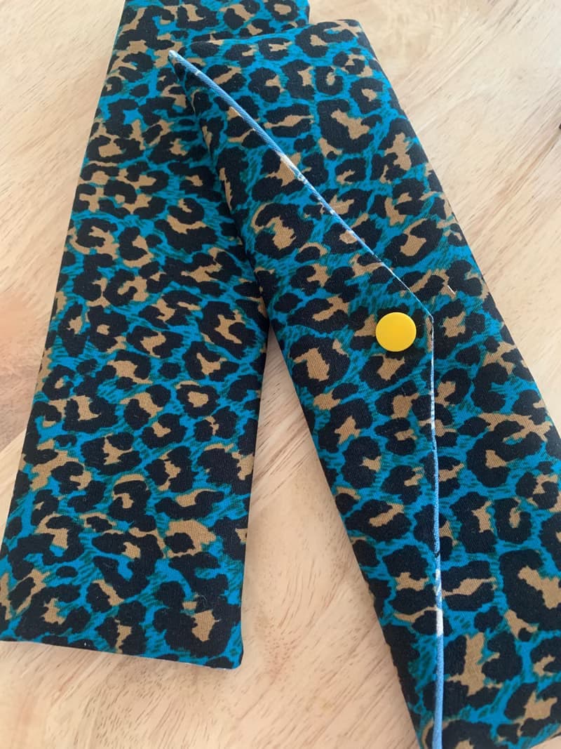 文青風環保純棉筷袋 神秘豹紋 質感湖水藍  日本 潮物 收納 手作