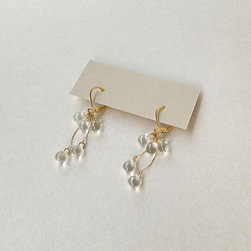 しずくビーズスウィングピアス/イヤリング
