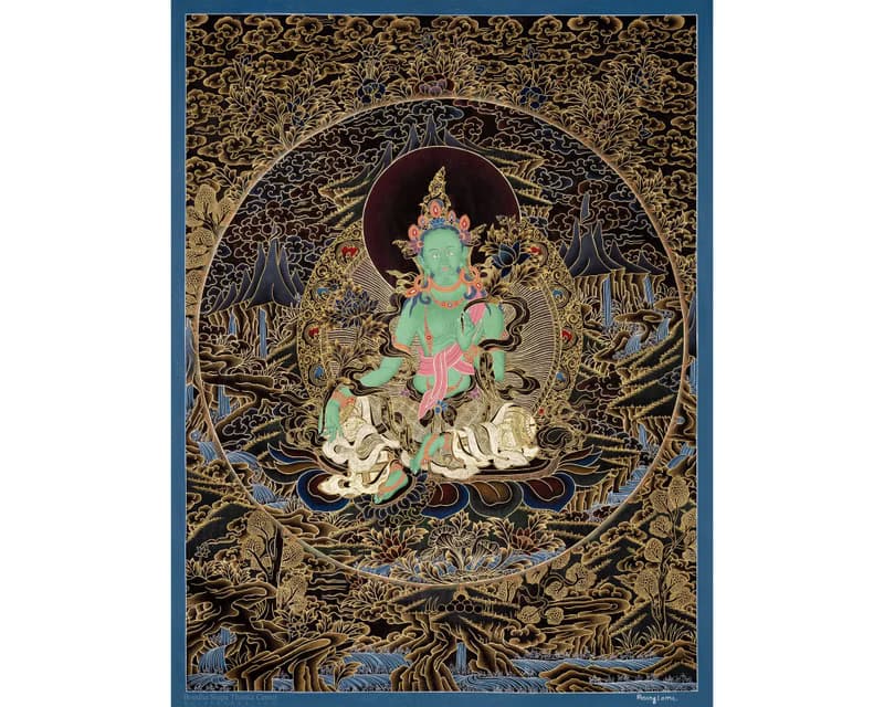 古董綠度母唐卡 - 啟蒙的象徵