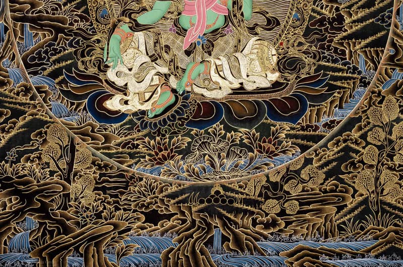 古董綠度母唐卡 - 啟蒙的象徵