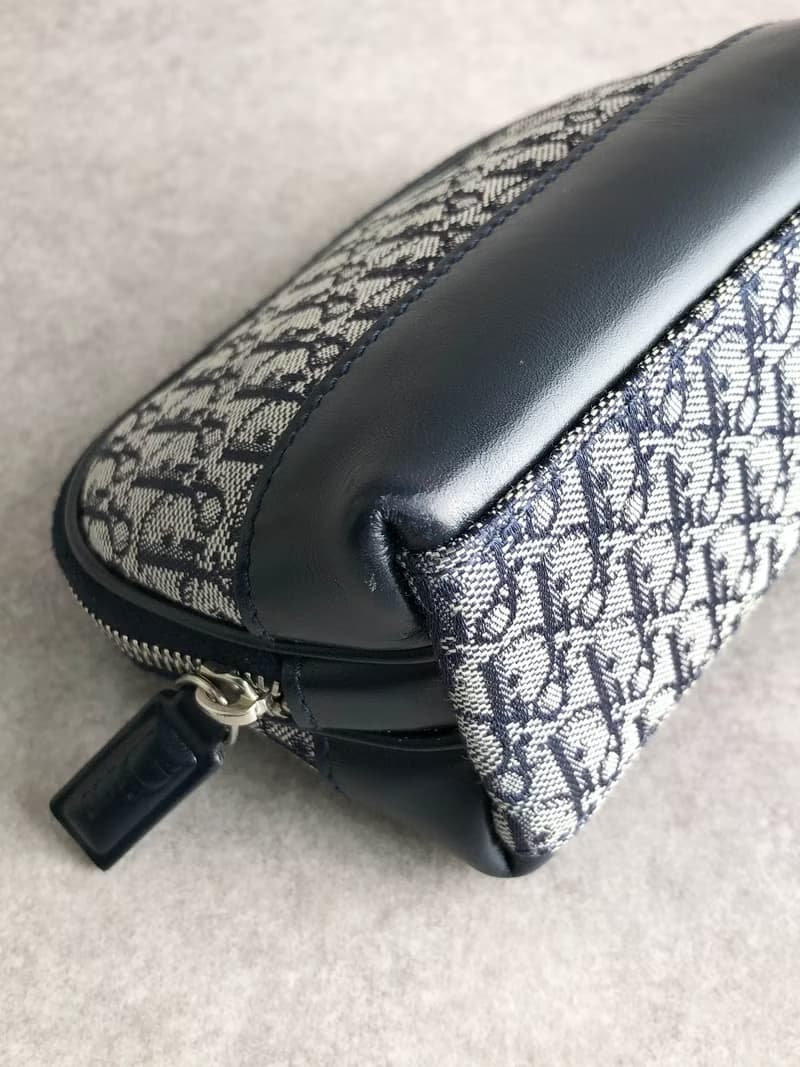 【 日本直送　名牌中古包 】Christian Dior クリスチャン ディオール トロッター ポーチ ネイビー vintage ヴィンテージ pin86n