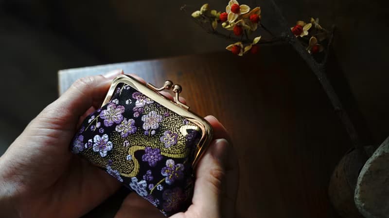 西陣織 金襴錦織 口金包 零錢包 共三色