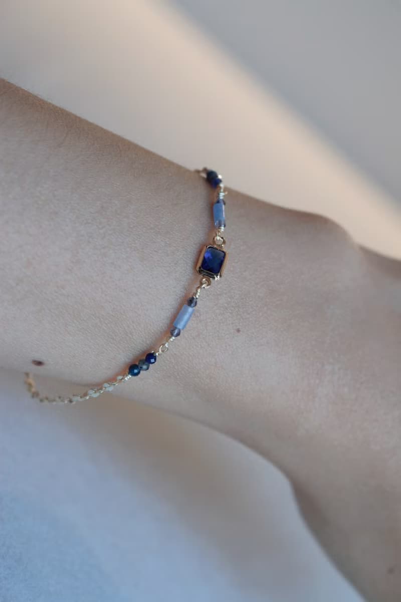 九月誕生石 藍寶石 鋯石 天然石 手鍊 - 成就感 -