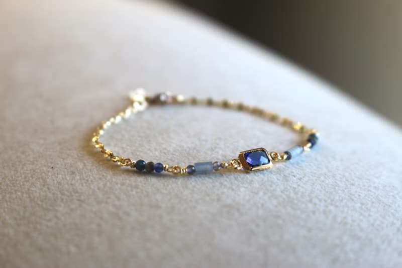 九月誕生石 藍寶石 鋯石 天然石 手鍊 - 成就感 -