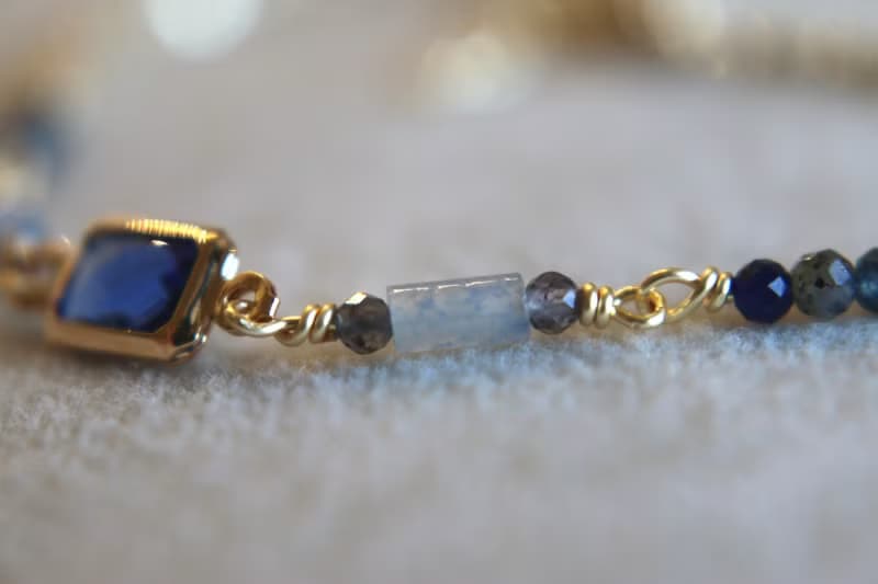 九月誕生石 藍寶石 鋯石 天然石 手鍊 - 成就感 -