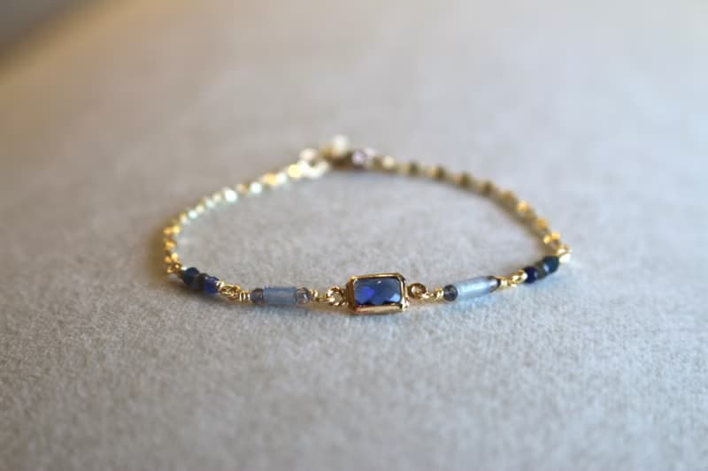 九月誕生石 藍寶石 鋯石 天然石 手鍊 - 成就感 -