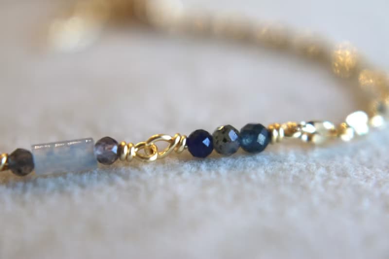 九月誕生石 藍寶石 鋯石 天然石 手鍊 - 成就感 -