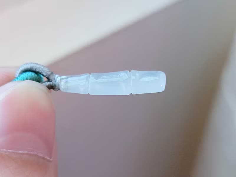 【親翠】天然翡翠 高冰起瑩剛仿真竹節小精品項鍊 | 種水超好