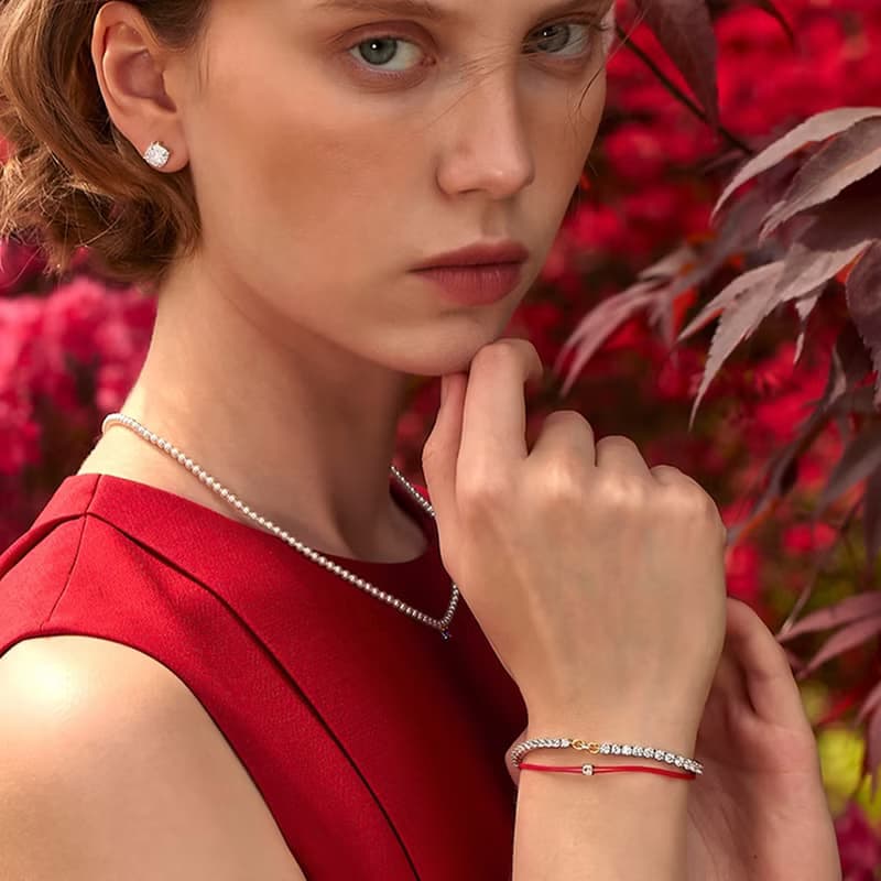 LA LIGNE ASSCHER FIL BRACELET RED PINK