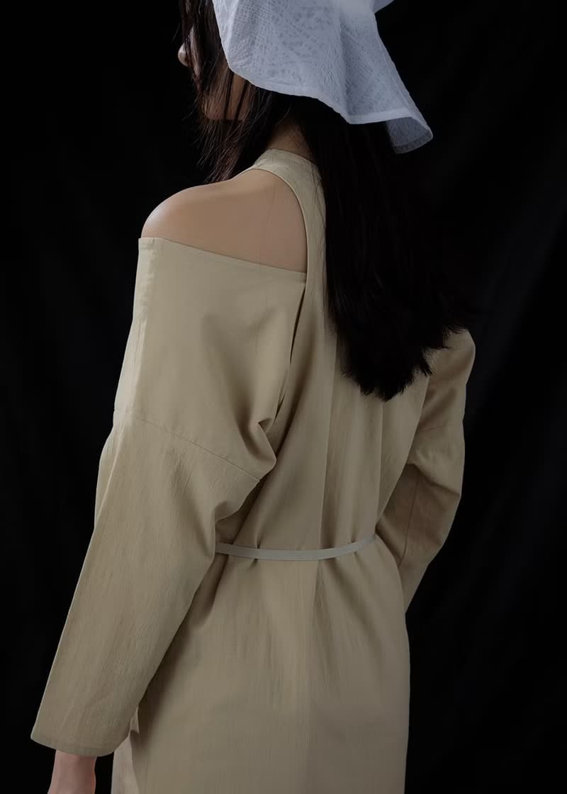 疊穿感交錯小露肩洋裝