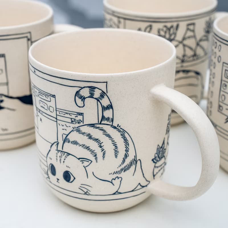Cute Cat Coffee Mug Leisurely Cat 17oz Handmade Cat Mug Pottery Mug Cat Mug Gift