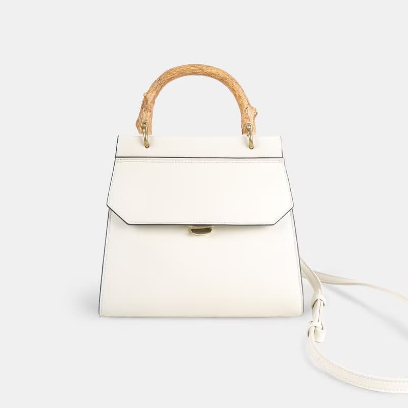 Mini Fir Bag 玉米基純素皮革 手提包 斜背包 米白色