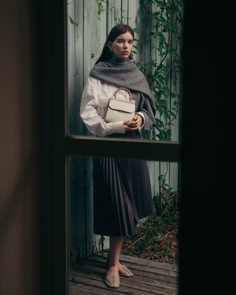 Mini Fir Bag 玉米基純素皮革 手提包 斜背包 米白色