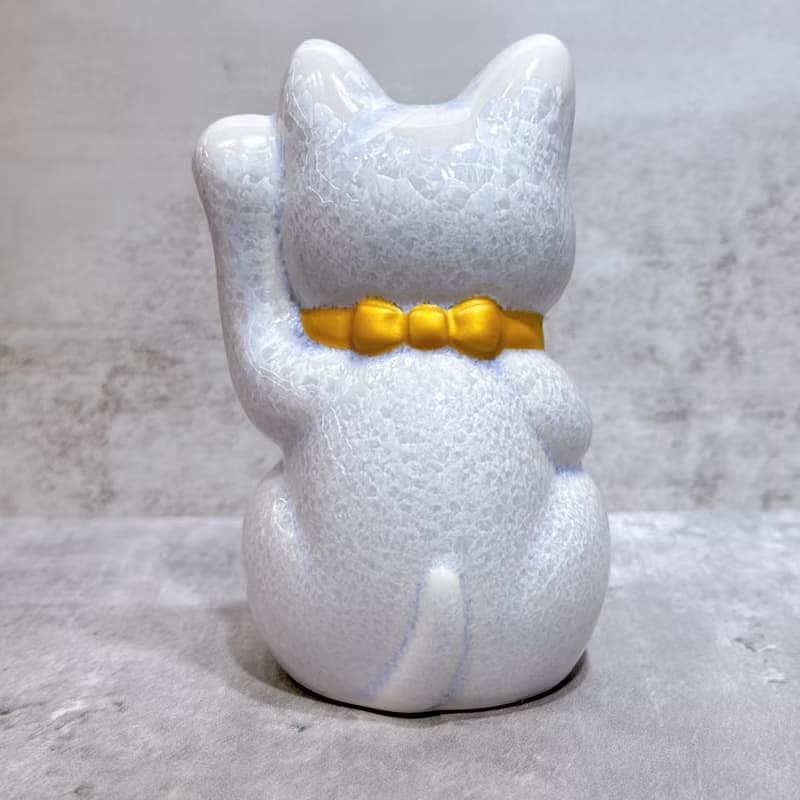 【翠藤招財】日本清水燒招財貓 | 花結晶 藤 千万両 左