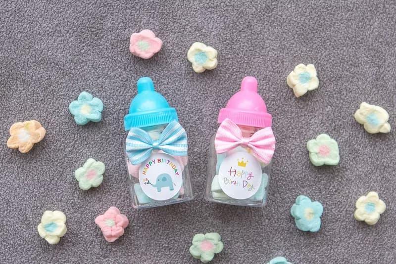 生日分享禮 小奶瓶糖果  小花棉花糖  2色可選 幼稚園慶生